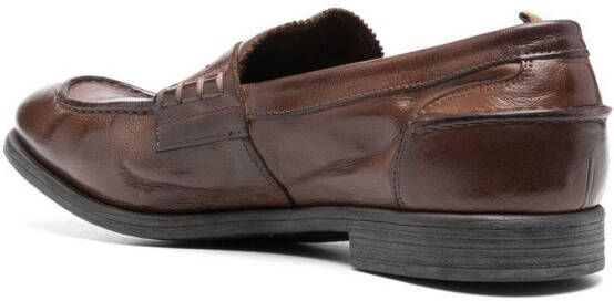 Officine Creative penny-slot leather loafers Brown