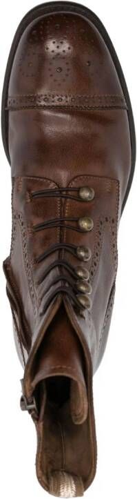 Officine Creative perforated-embellishment leather boots Brown