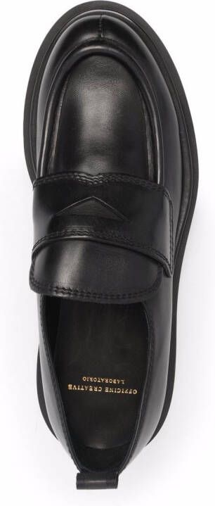 Officine Creative polished calf leather loafers Black