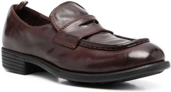 Officine Creative polished-finish slip-on loafers Brown