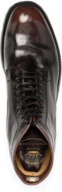 Officine Creative polished lace-up ankle boots Black