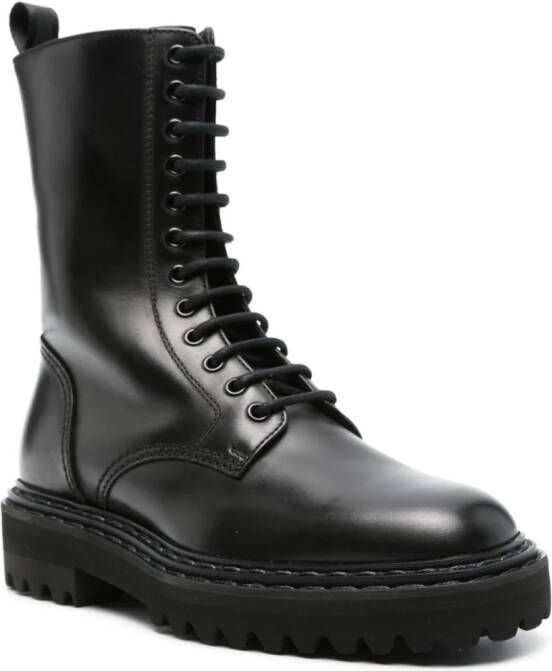 Officine Creative Provence leather combat boots Black
