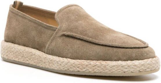 Officine Creative Roped 004 suede loafers Green