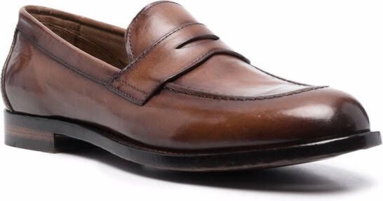 Officine Creative round-toe leather loafers Brown