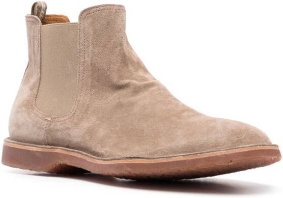 Officine Creative round-toe suede boots Neutrals