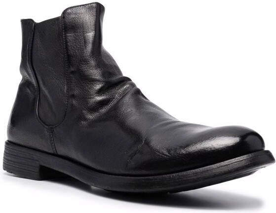 Officine Creative side zip ankle boots Black