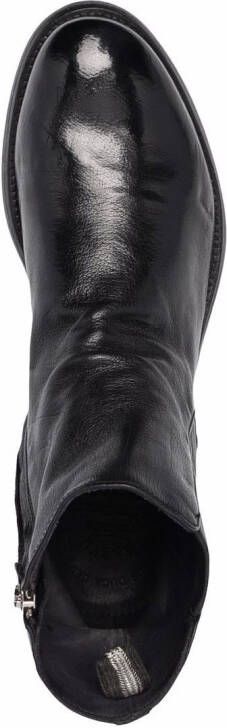 Officine Creative side zip ankle boots Black