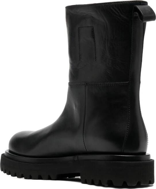 Officine Creative slip-on leather boots Black
