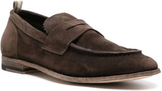 Officine Creative Solitude 001 suede penny loafers Brown