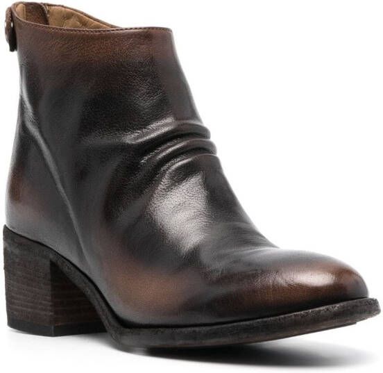 Officine Creative stacked-heel leather boots Brown