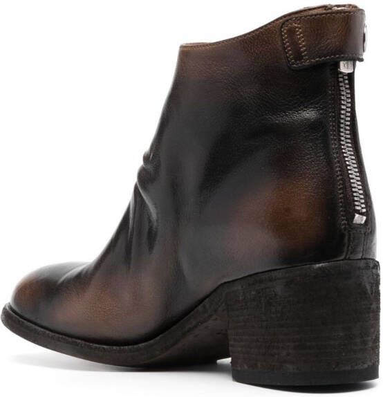 Officine Creative stacked-heel leather boots Brown