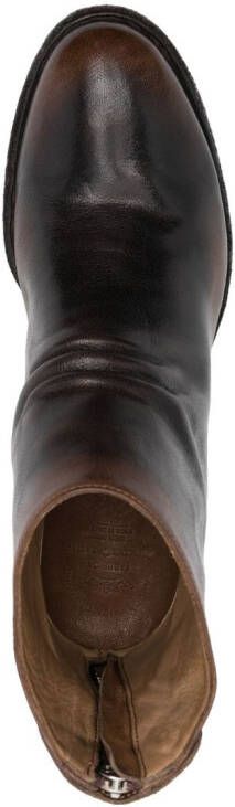 Officine Creative stacked-heel leather boots Brown