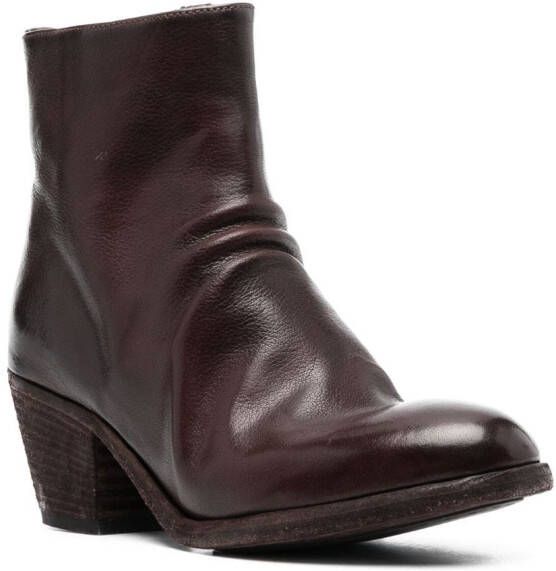 Officine Creative stacked-heel leather boots Brown