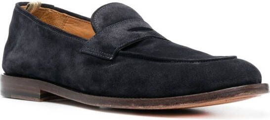 Officine Creative suede penny loafers Blue