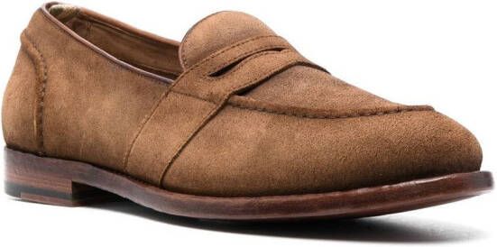 Officine Creative Temple suede Penny loafers Brown