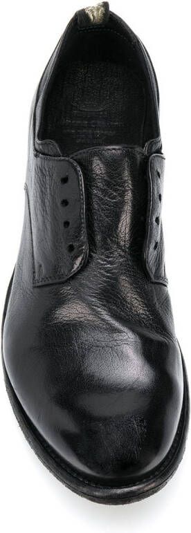 Officine Creative textured laceless Oxford shoes Black
