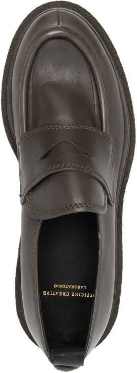 Officine Creative tonal leather loafers Green