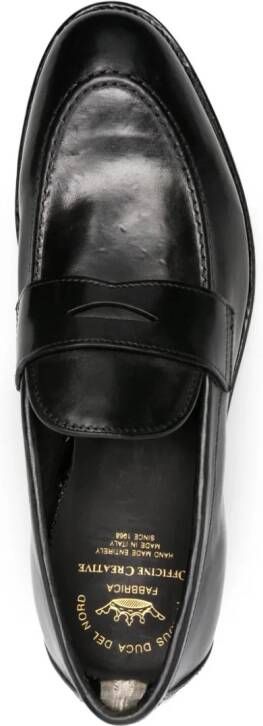 Officine Creative Tulane 003 leather penny loafers Black