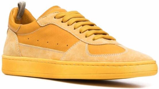 Officine Creative two-tone suede sneakers Yellow