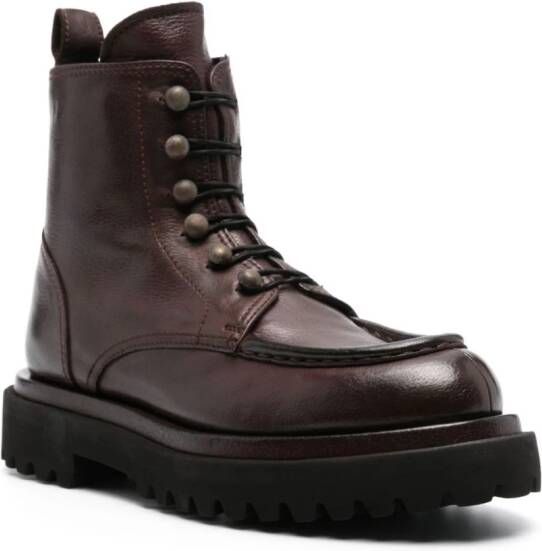 Officine Creative Wisal DD 103 lace-up leather boots Brown