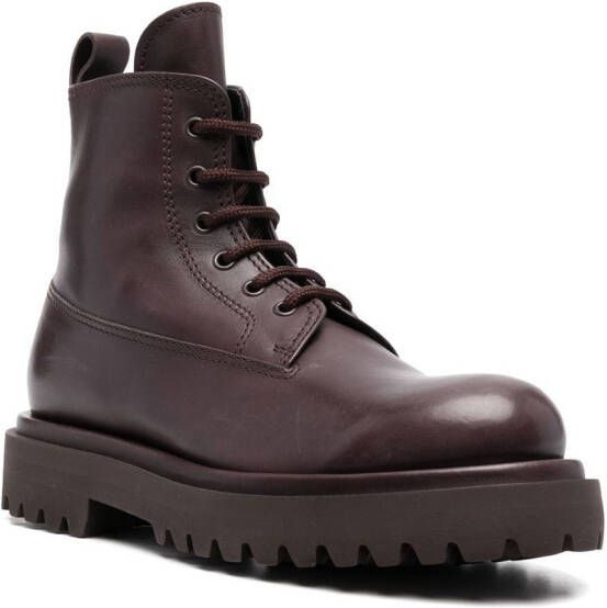 Officine Creative Wisal lace-up combat boots Brown
