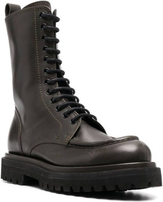 Officine Creative Wisal lace-up leather boots Green