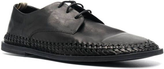 Officine Creative woven leather trim lace-up shoes Black
