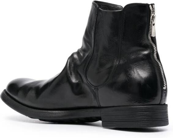 Officine Creative zip-up leather ankle boots Black