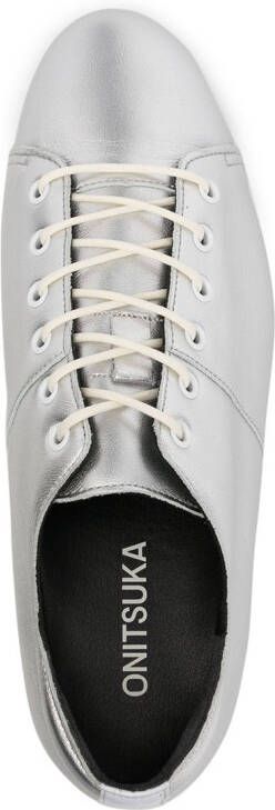 Onitsuka Tiger metallic leather lace-up shoes Silver