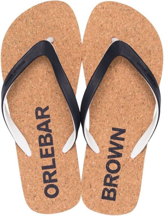 Orlebar Brown cork-sole flipflop sandals Black