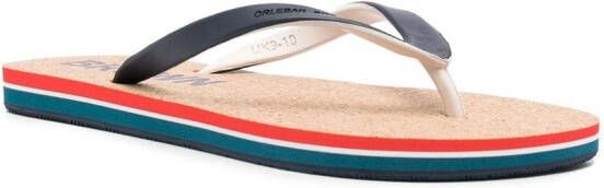 Orlebar Brown Haston Stripe flip flops Blue