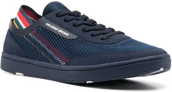 Orlebar Brown mesh-panel stripe detail sneakers Blue