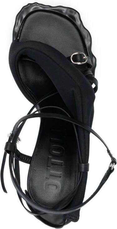 Ottolinger Flower 105mm leather sandals Black