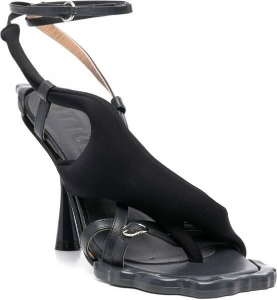 Ottolinger flower-toecap 125mm sandals Black