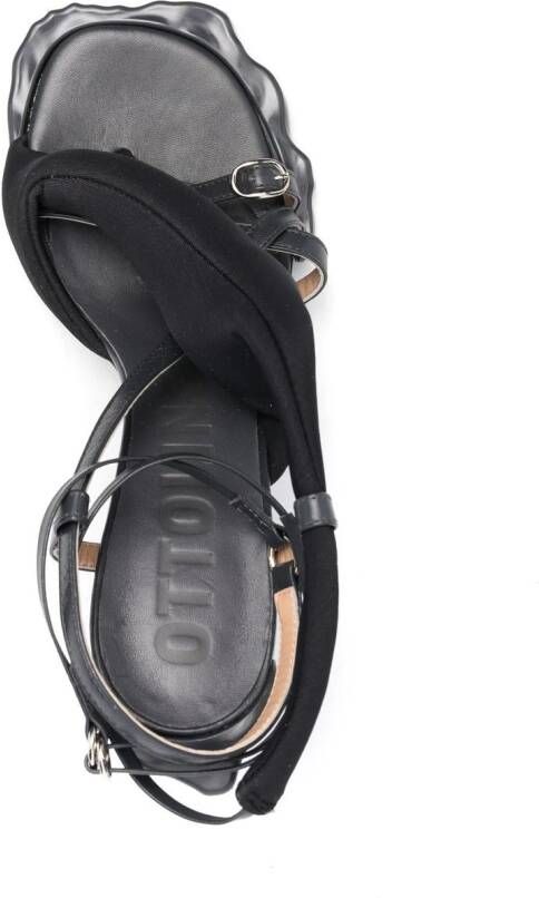 Ottolinger flower-toecap 125mm sandals Black