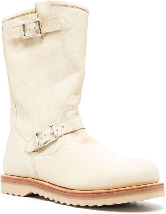 OUR LEGACY 35mm buckle-fastening leather boots Neutrals