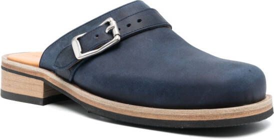 OUR LEGACY buckle-detail leather mules Blue