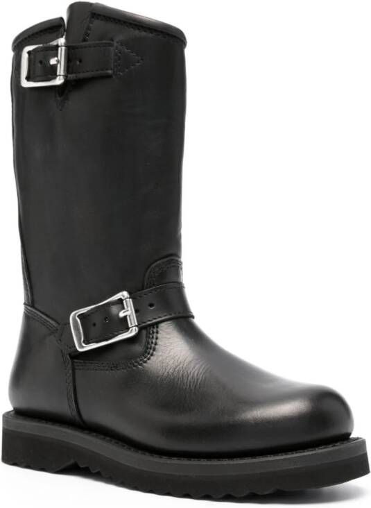 OUR LEGACY Corral buckle-fastening leather boots Black