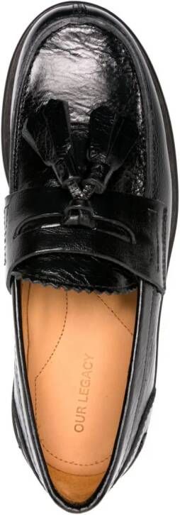 OUR LEGACY tassel-detail leather loafers Black