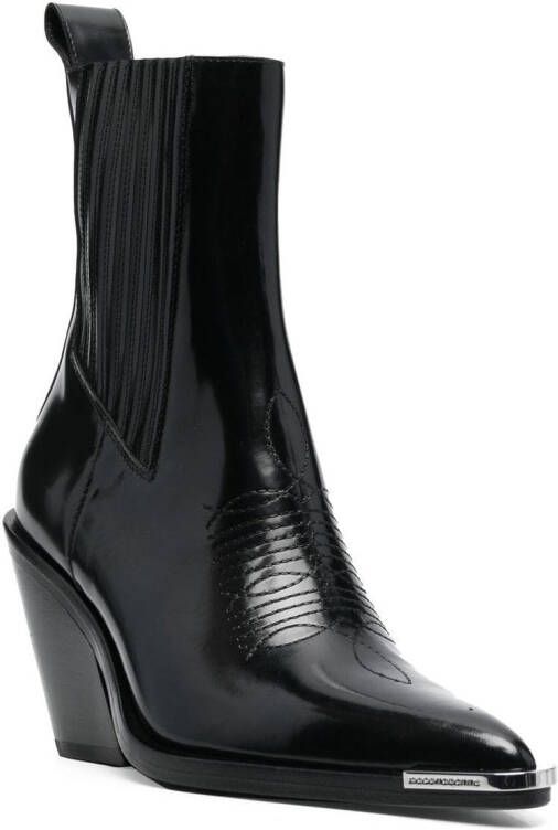 Rabanne 95mm pointed-toe boots Black