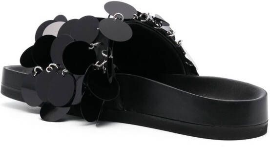 Rabanne Sparkle disc-detailing sandals Black