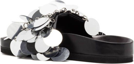 Rabanne Sparkle disc-detailing sandals Silver