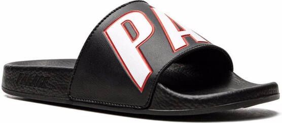 Palace logo-patch rubber slides Black