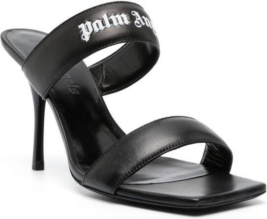 Palm Angels 105mm logo-print leather sandals Black