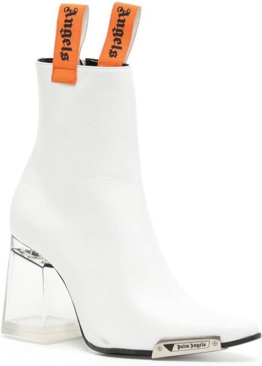 Palm Angels block-heel ankle boots White