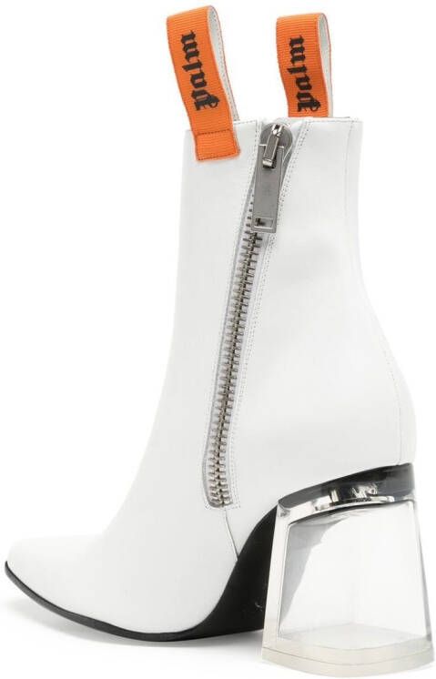 Palm Angels block-heel ankle boots White