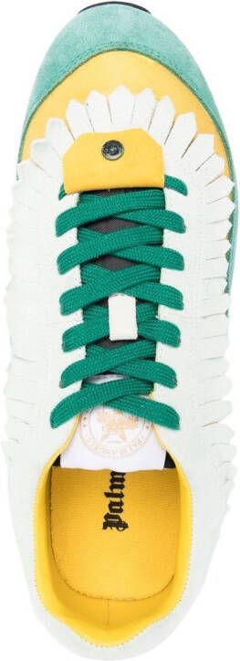 Palm Angels colour-block fringes sneakers Green