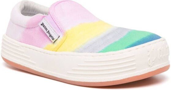 Palm Angels gradient-pattern canvas slip-on sneakers Multicolour
