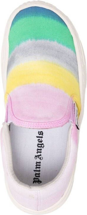 Palm Angels gradient-pattern canvas slip-on sneakers Multicolour