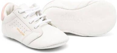 Palm Angels Kids contrast-heel leather sneakers White